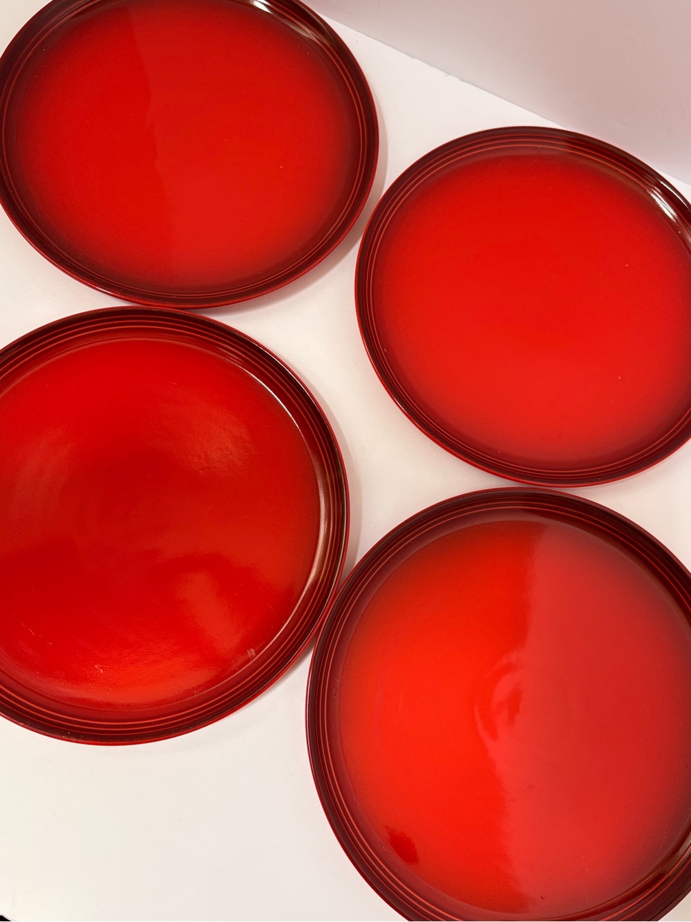 Le Creuset Red Round Salad Serving Lid Set of 4